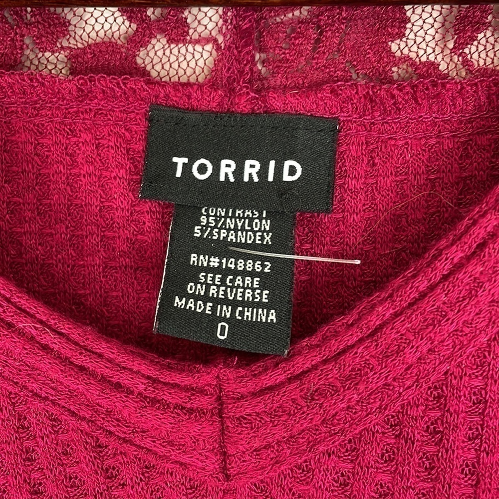 Torrid Inset Waffle Knit Tunic Top - Picture 5 of 10